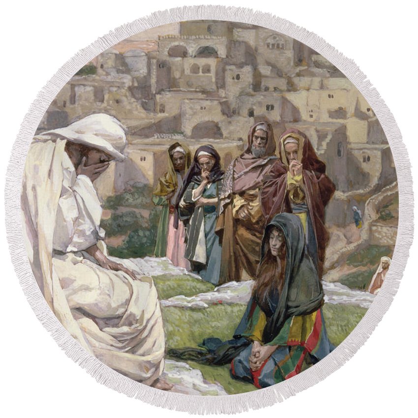 850x850 Jesus Wept Round Beach Towel For Sale By Tissot - Jesus Wept Painting