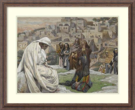 463x378 Framed Art Print - Jesus Wept Painting
