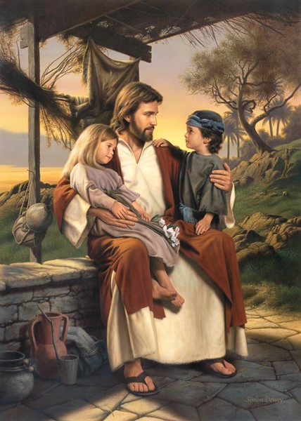 Jesus With Children Painting at PaintingValley.com | Explore collection ...