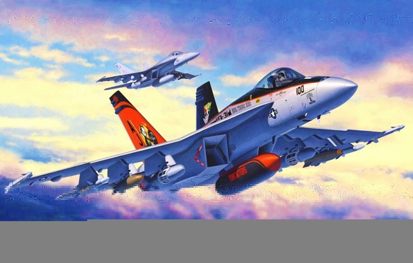 596x380 Wallpaper War, Art, Painting, Jet, Fa 18e Super Hornet Images - Jet Painting