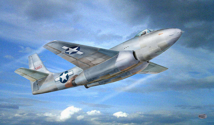 900x525 Experimental Jet Fighter Xp 83 In Fly Painting By Alex Arkhipau - Jet Painting