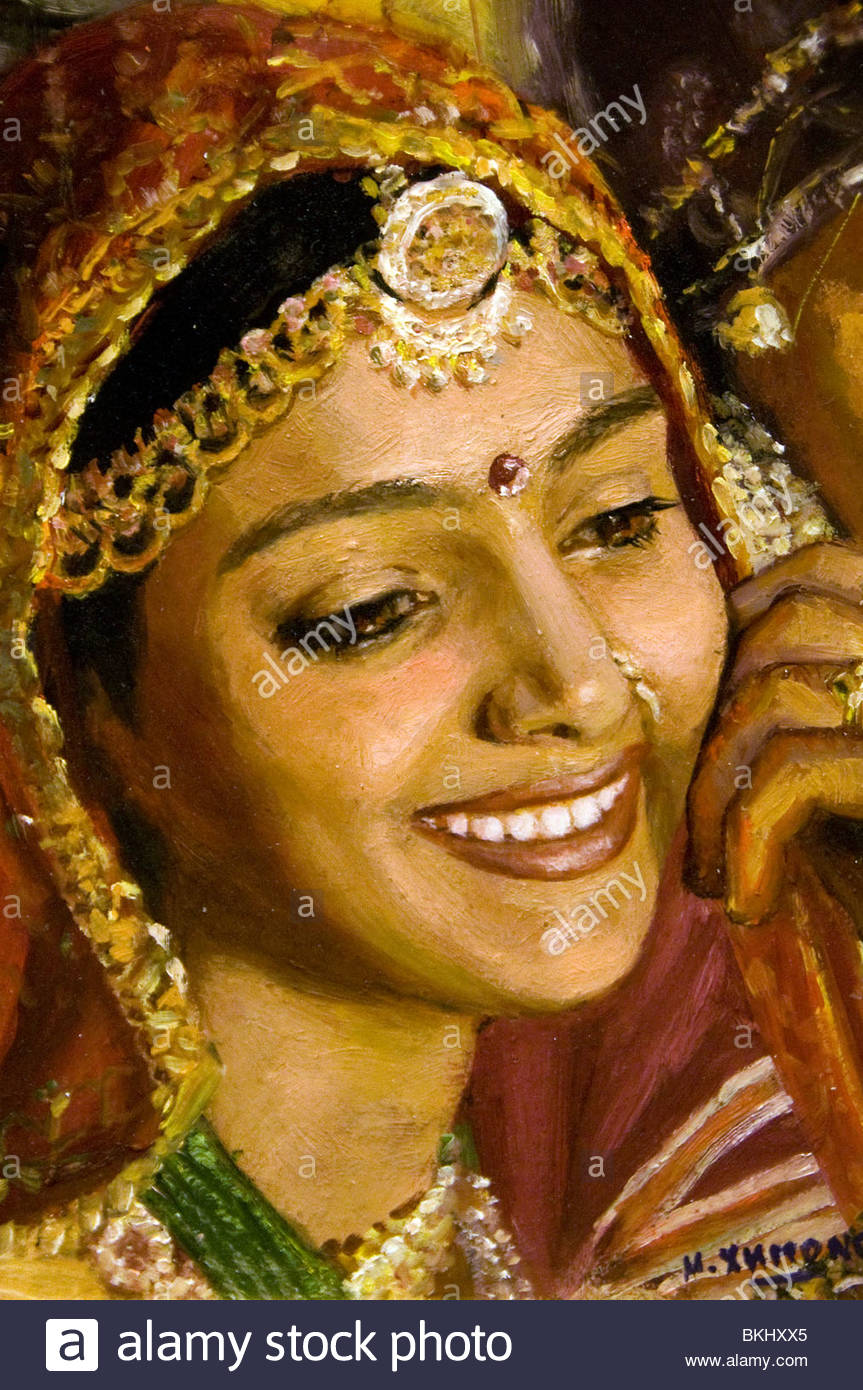 863x1390 Painting Beautiful Young Woman In A Sari In India Rajasthan - Jewel Painting