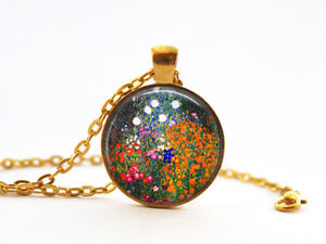 300x225 Gustav Klimt Jewelry Necklace, Gustav Klimt Painting Pendant,gold - Jewelry Painting