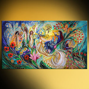 300x300 Spiritual Jewish Art Original Huge Figurative Acrylic Painting - Jewish Painting
