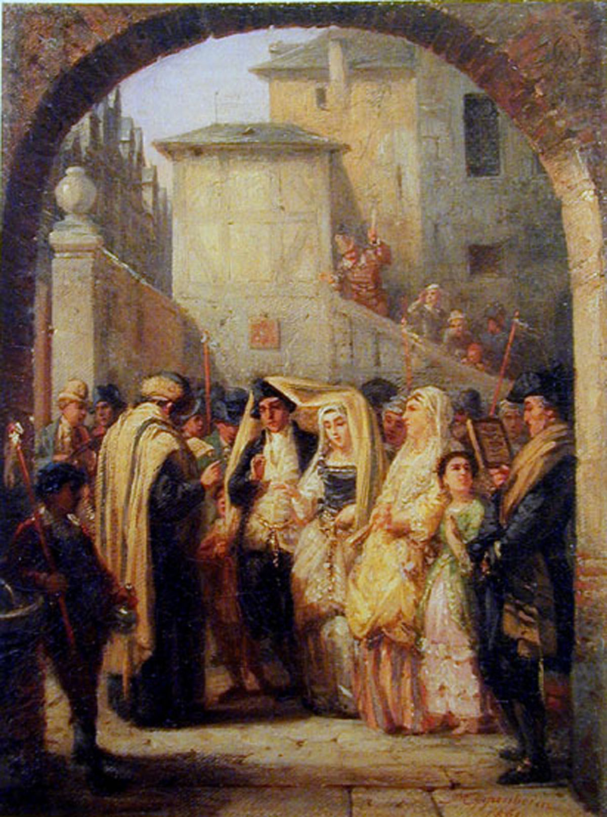 1200x1615 The German Jewish Wedding Jester Breuers2gether - Jewish Wedding Painting