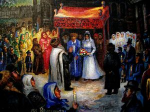 300x225 Hassidic Wedding At Old Synagogue - Jewish Wedding Painting