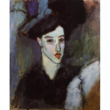 458x458 The Jewish Woman By Amedeo Modigliani Oil Painting Reproductions. - Jewish Woman Painting