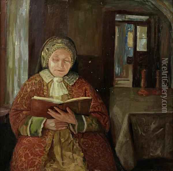 600x594 Jewish Woman Praying Oil Painting Reproduction By Maurice - Jewish Woman Painting