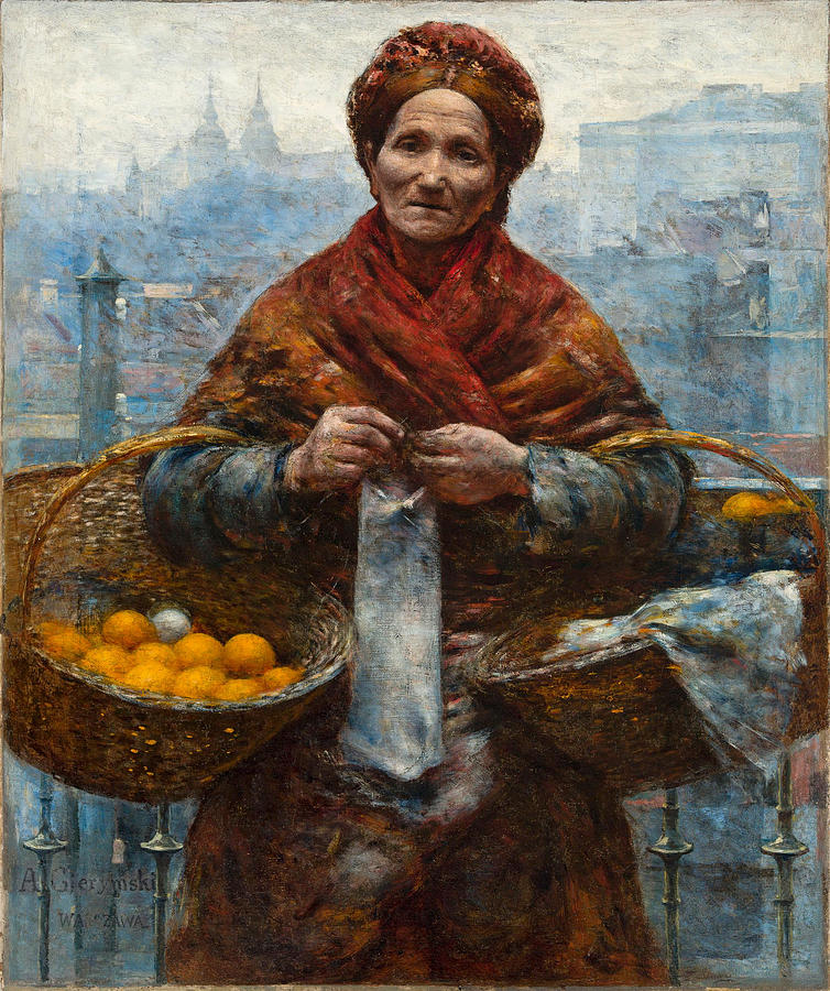 754x900 Jewish Woman Selling Oranges Painting By Aleksander Gierymski - Jewish Woman Painting
