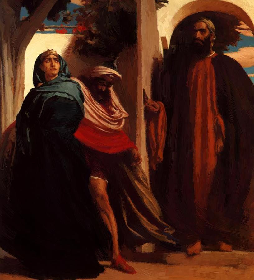 817x900 Jezebel And Ahab Met By Elijah Painting By Leighton Frederic - Jezebel Painting