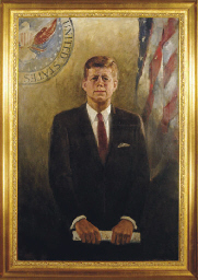 181x256 Jack Callahan (American, 1911 1983) Portrait Of President John F - Jfk Painting In White House
