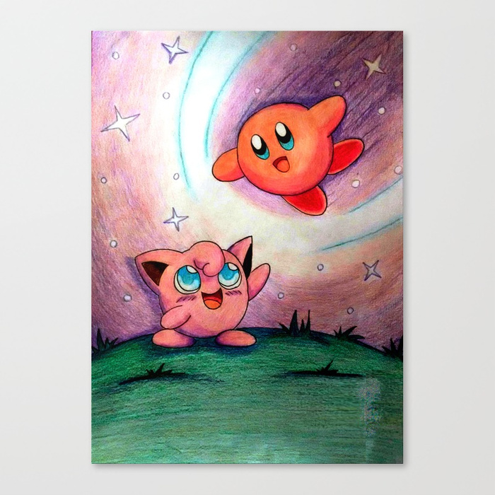 700x700 Jigglypuff And Kirby Canvas Print By Karina Kanai Society6 - Jigglypuff Painting