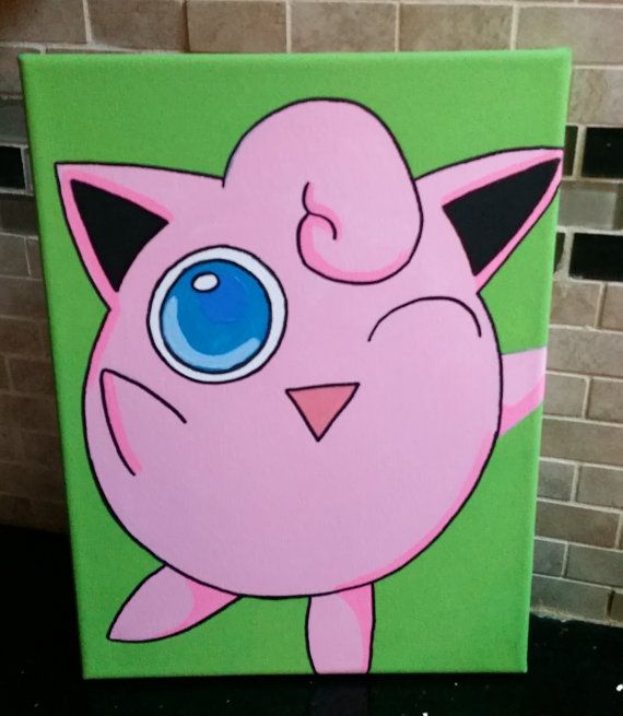 570x655 Pokemon's Jigglypuff Original Acrylic Painting By Lovewithfaith - Jigglypuff Painting
