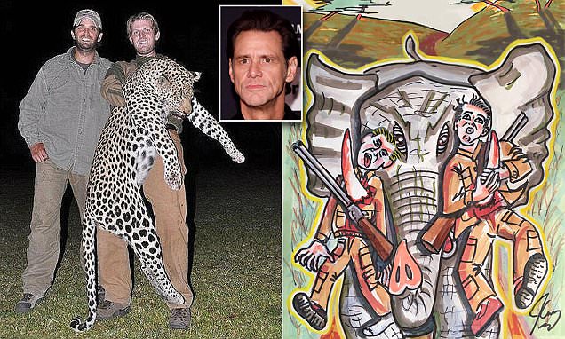 636x382 Jim Carrey's Painting Shows Trump's Sons Gorged By Elephant - Jim Carrey Painting