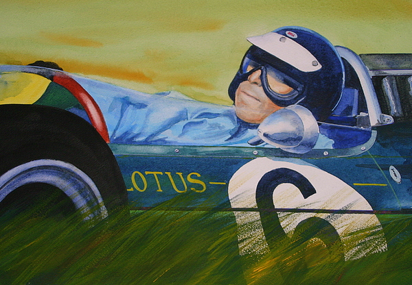 600x416 Jim Clark Lotus 33 Painting By Steve Jones - Jim Clark Painting