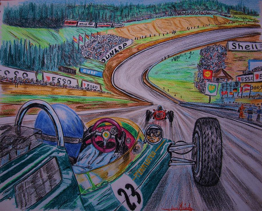 900x725 Jim Clark The King Of Spa Painting By Juan Mendez - Jim Clark Painting