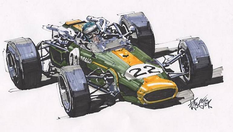 770x438 Saatchi Art Jim Clark, Lotus, 1966, Grand Prix Of Italy Painting - Jim Clark Painting