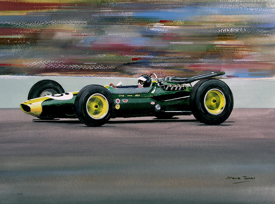 900x669 Jim Clark Indy 500 Painting By Steve Jones - Jim Clark Painting