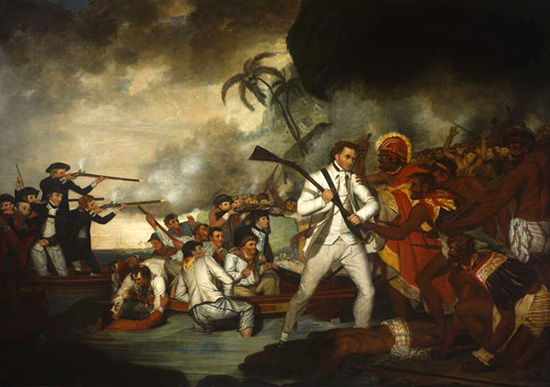 550x387 Death Of James Cook - Jim Cook Painting