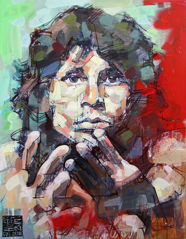 779x1000 Jim Morrison Canvas Print Canvas Art By Louis Ferreira - Jim Morrison Canvas Painting