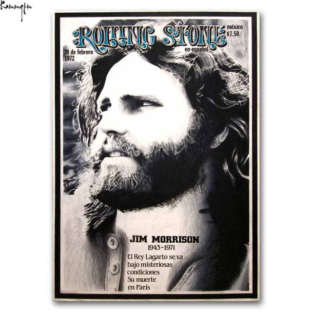 640x640 Zp159 The Doors Rock Band Vintage Jim Morrison Art Poster Silk - Jim Morrison Canvas Painting