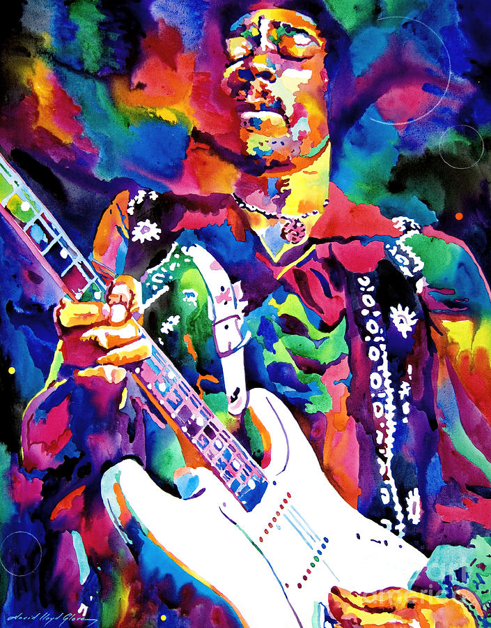 705x900 Jimi Hendrix Purple Painting By David Lloyd Glover - Jimi Hendrix Abstract Painting