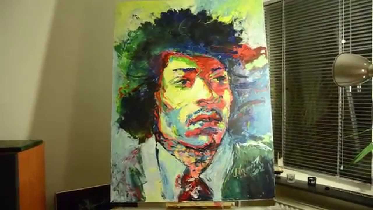 1280x720 Speed Painting Jimi Hendrix Palette Knife - Jimi Hendrix Abstract Painting
