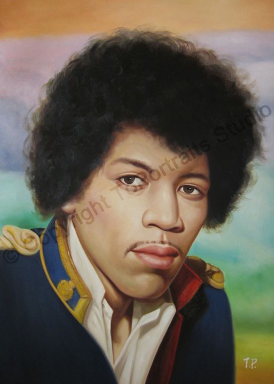 550x771 Jimi Hendrix Original Pintado Poster Pintura - Jimi Hendrix Oil Painting
