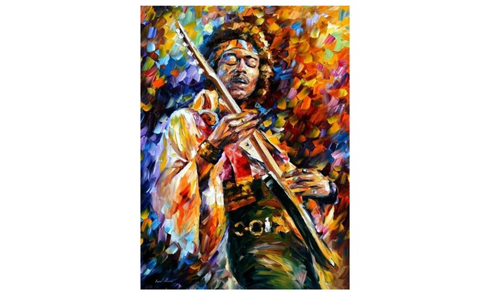 700x420 Jimi Hendrix Oil Painting On Canvas By Leonid Afremov. Groupon - Jimi Hendrix Oil Painting