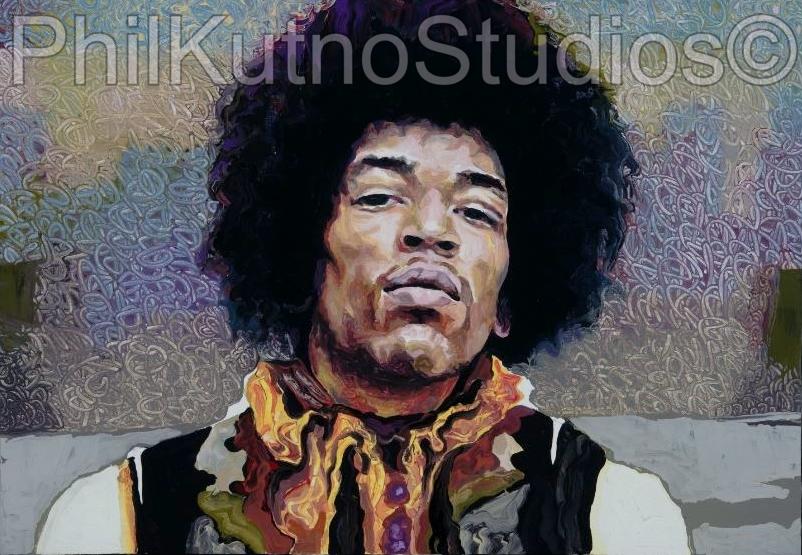 802x555 Jimi Hendrix Oil Painting Phil Kutno Studios - Jimi Hendrix Oil Painting