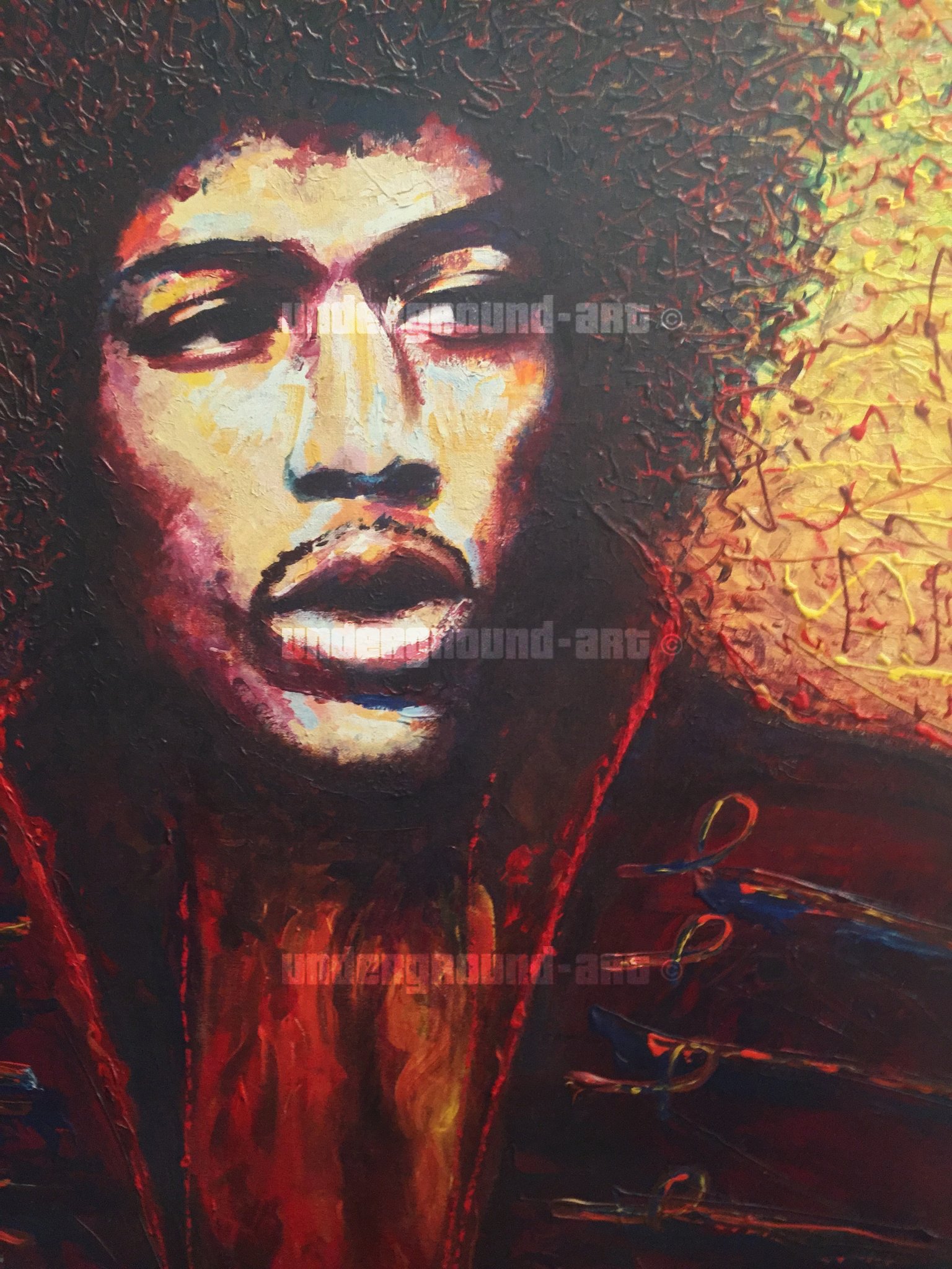 Jimi Hendrix Oil Painting at PaintingValley.com | Explore collection of ...