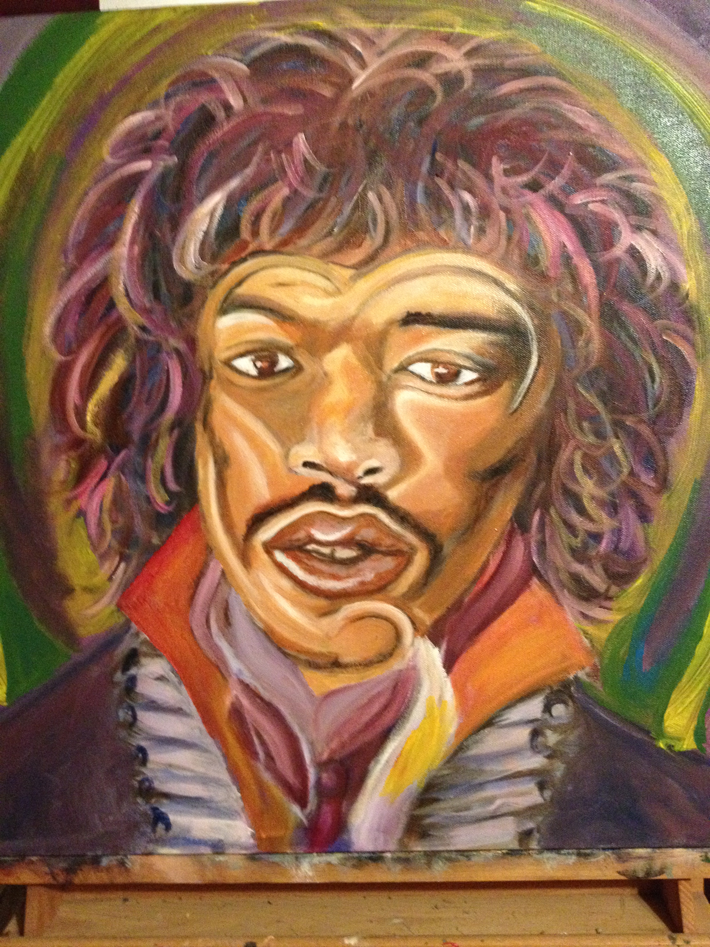 2448x3264 Kristen Grunewald Jimi Hendrix The Portrait On A 24 X 24 Inches - Jimi Hendrix Oil Painting