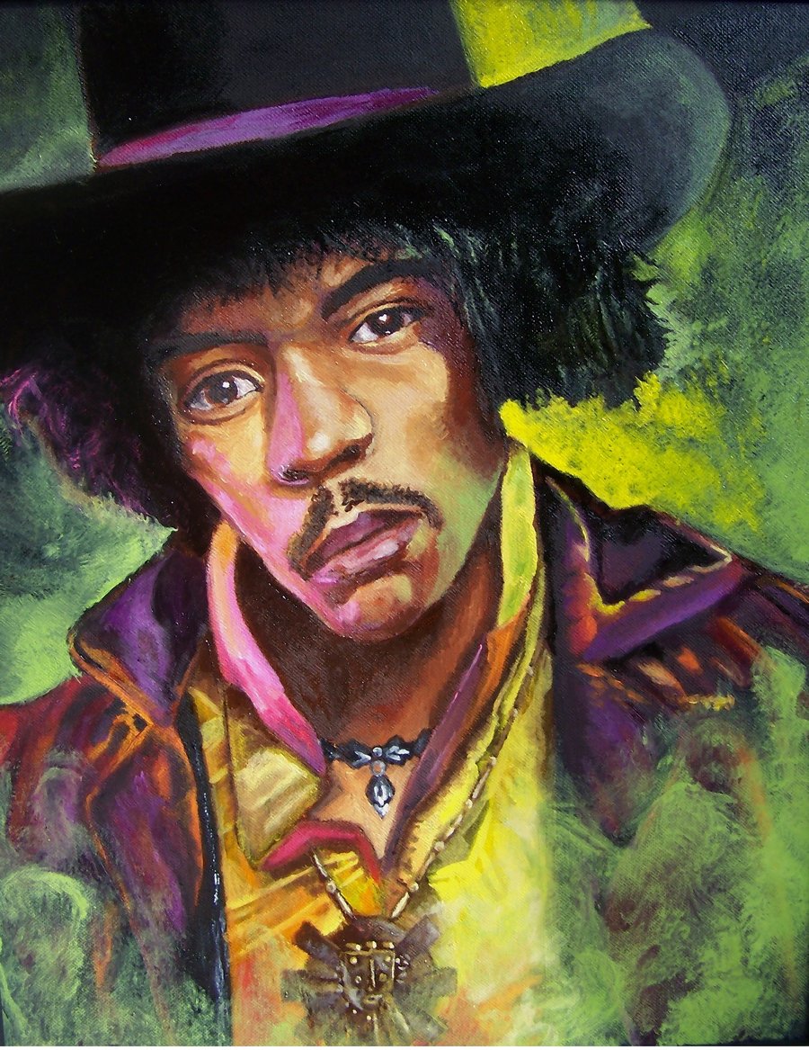 900x1167 Portrait Of Jimi Hendrix By Zkinkade - Jimi Hendrix Oil Painting