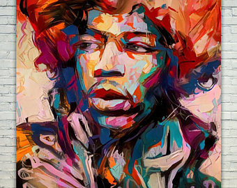 340x270 Jimi Hendrix Minimalist Watercolor Black And White Art Poster - Jimi Hendrix Painting