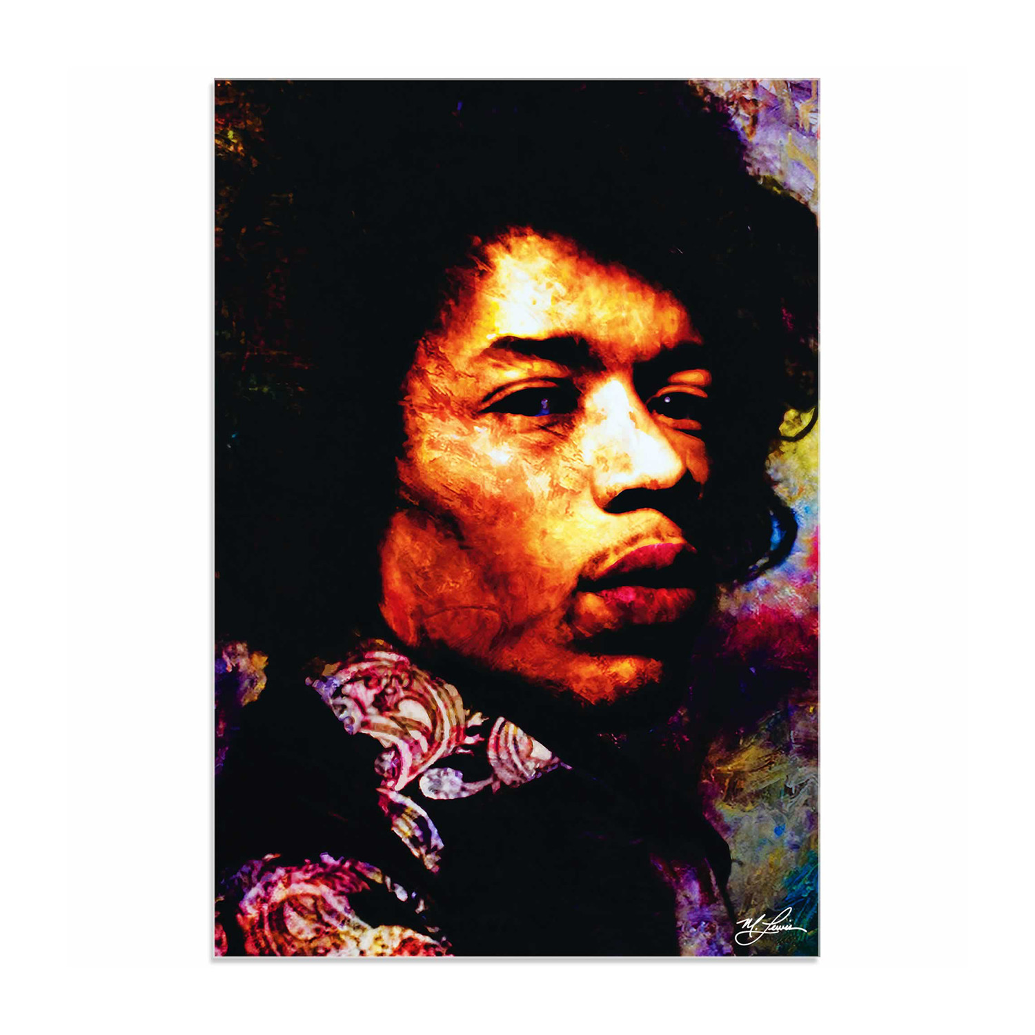 1500x1500 Jimi Hendrix Imagination Key (Metal Matte Finish) - Jimi Hendrix Splatter Painting