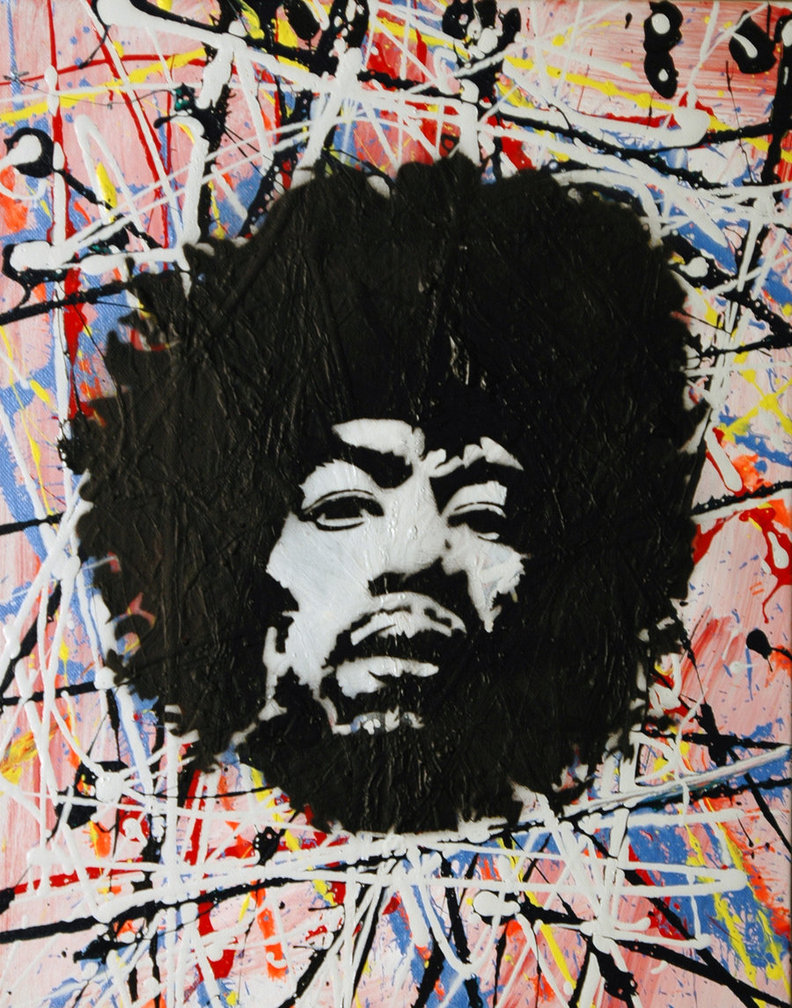 792x1008 Jimi Hendrix By Suziemypuma - Jimi Hendrix Splatter Painting