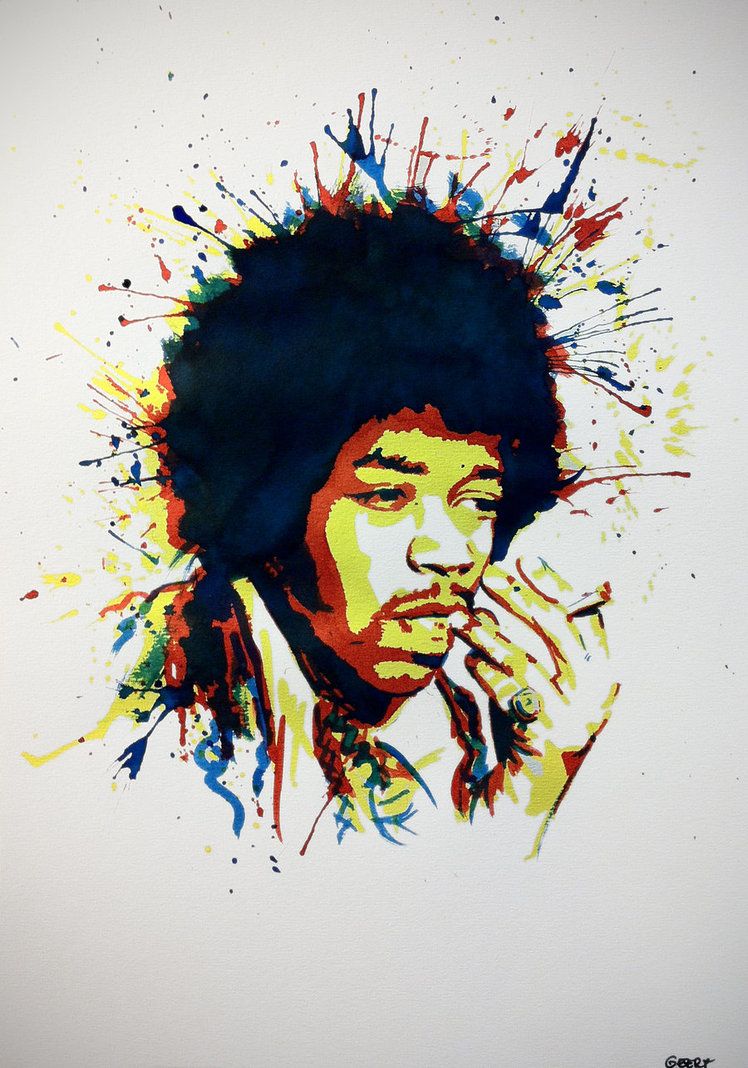 Jimi Hendrix Splatter Painting at PaintingValley.com | Explore ...