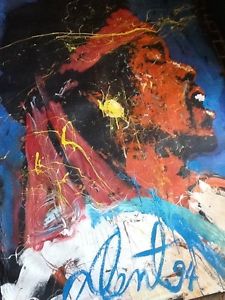 225x300 Original Painting Of Jimi Hendrix Signed By Famous Denny Dent Ebay - Jimi Hendrix Splatter Painting