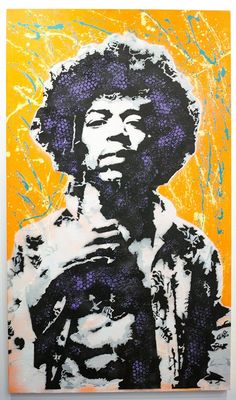 Jimi Hendrix Splatter Painting at PaintingValley.com | Explore ...