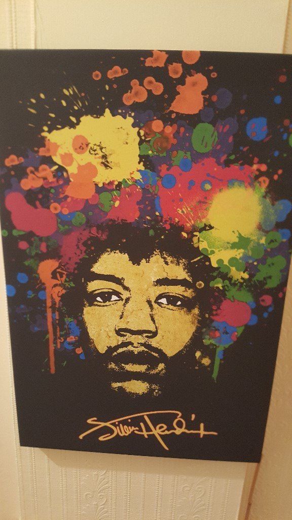 576x1024 Jimi Hendrix Canvas Print Picture Paint Splatter Splash Music - Jimi Hendrix Splatter Painting