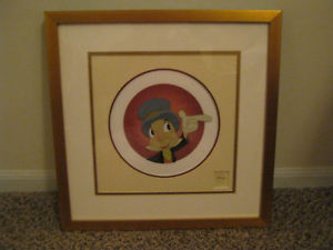300x225 Extremely Scarce! Jiminy Cricket Portrait ~ Disney Hand Painted - Jiminy Cricket Painting