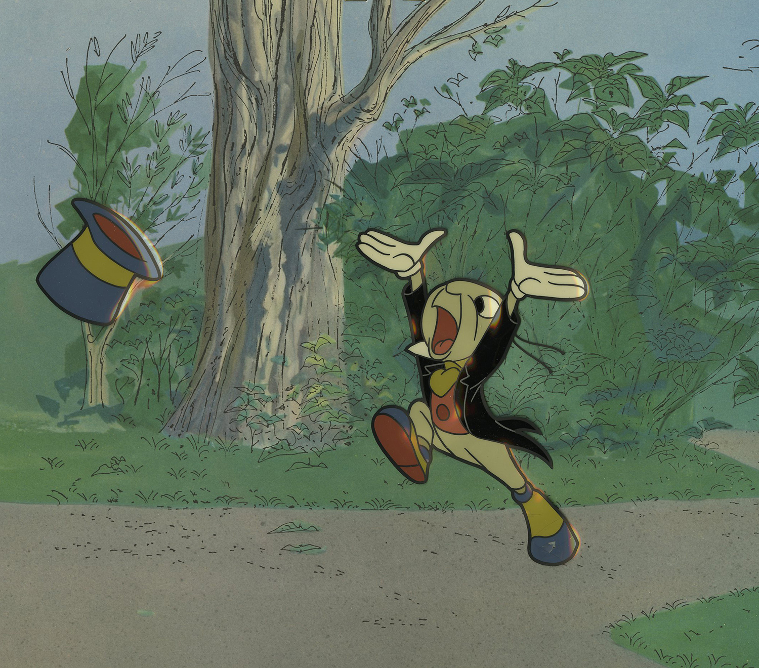 1500x1320 Jiminy Cricket Production Cel - Jiminy Cricket Painting