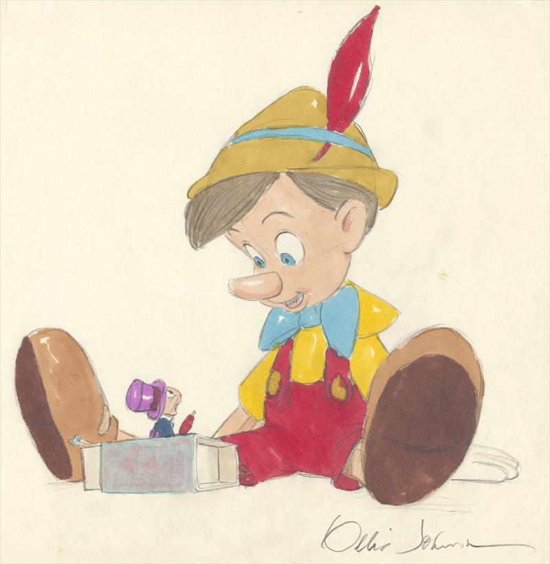 800x820 Disney Animator Ollie Johnston - Jiminy Cricket Painting