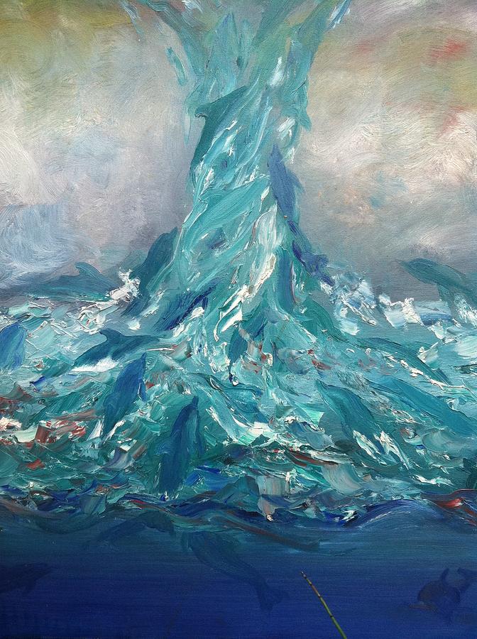 672x900 Dolphin Typhoon Painting By Jimmy Carter - Jimmy Carter Painting