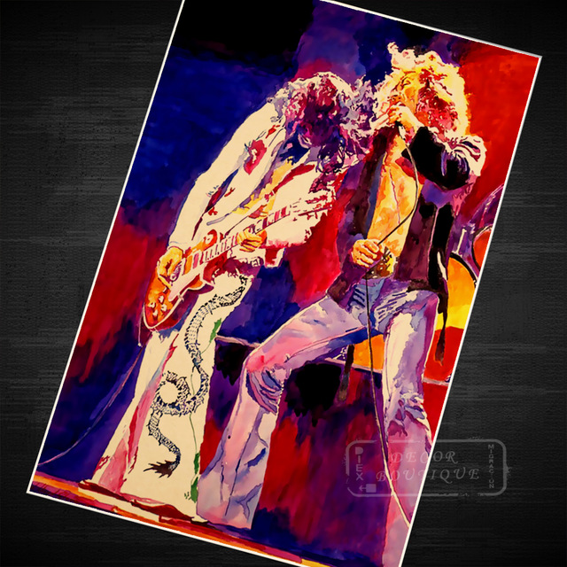 640x640 Robert Plant Jimmy Page Rock Star Vintage Music Photo Poster Retro - Jimmy Page Painting