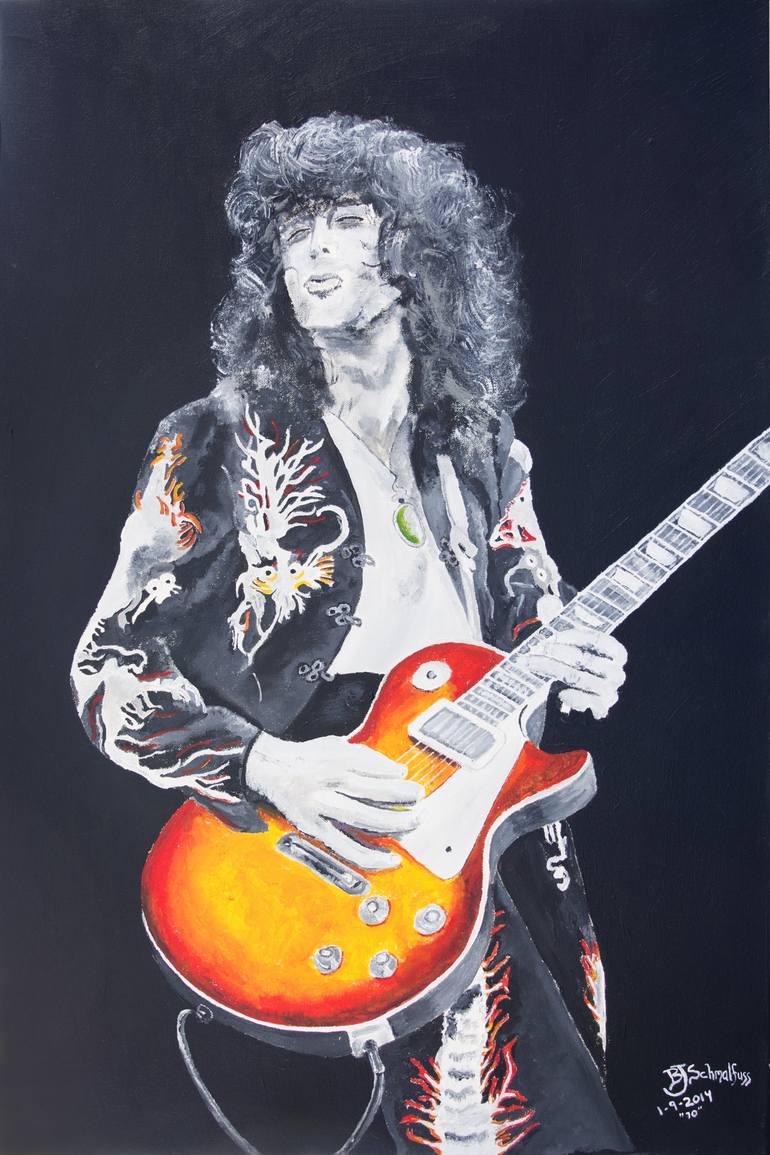 Jimmy Page Painting at PaintingValley.com | Explore collection of Jimmy ...