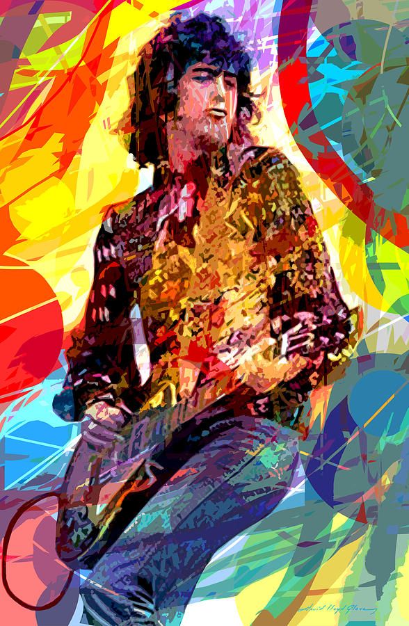 588x900 Jimmy Page Leds Lead By David Lloyd Glover ~ Acrylics - Jimmy Page Painting