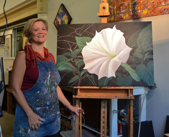 640x519 Blast Off - Jimson Weed Painting