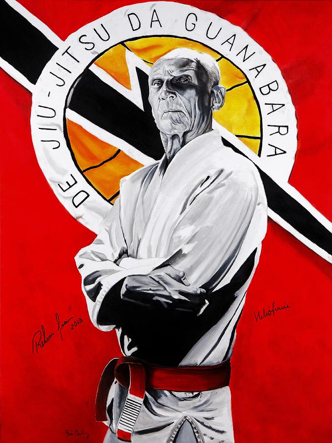 675x900 Grand Master Helio Gracie Painting By Brian Broadway - Jiu Jitsu Painting