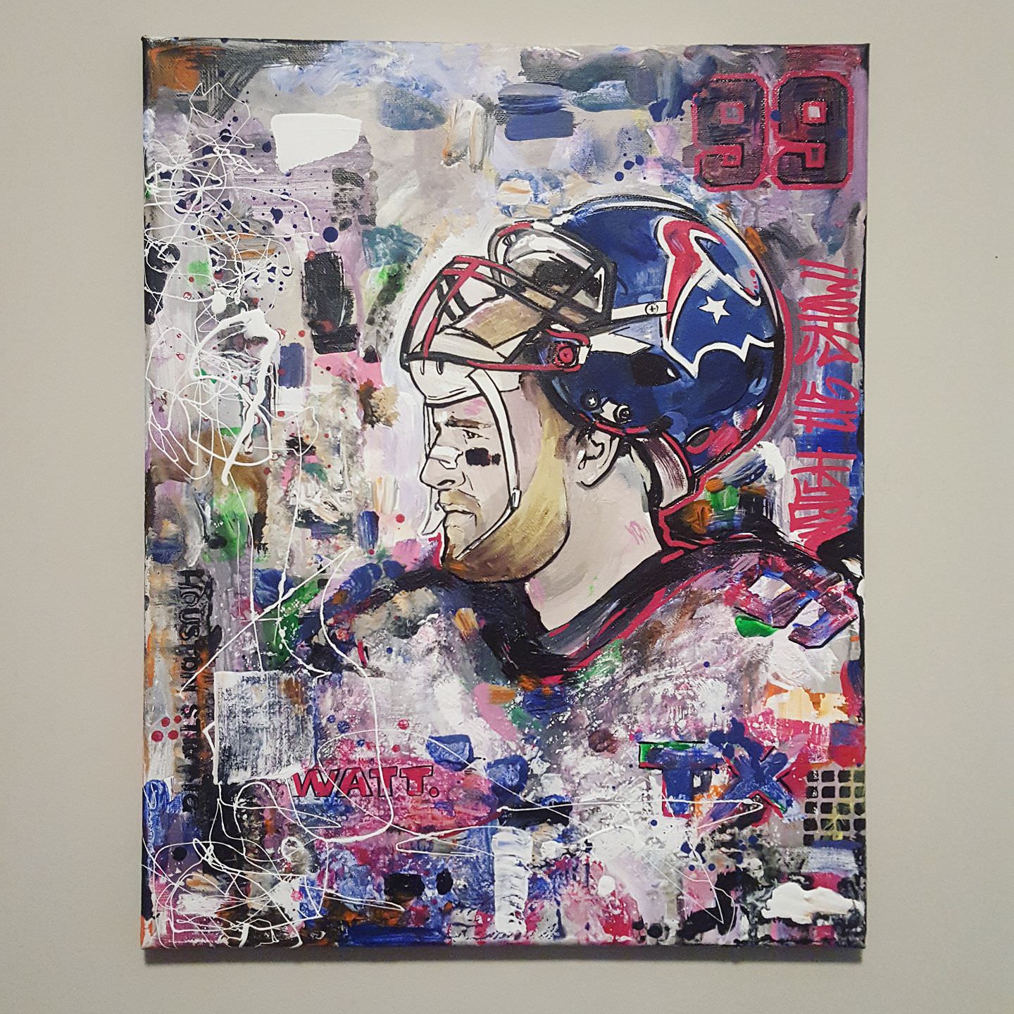 1440x1440 Jj Watt 99 Mixed Media Painting - Jj Watt Painting